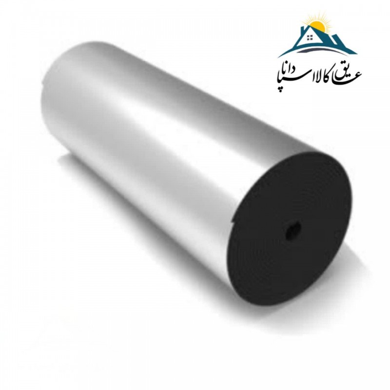عایق رولی الاستومری ضخامت 9 میلی متر روکش آلومینیوم 130 میکرون