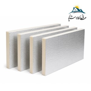 عایق پلی یورتان تخته ای فویل دار مسلح ضخامت 10cm و دانسیته 45kg/m3