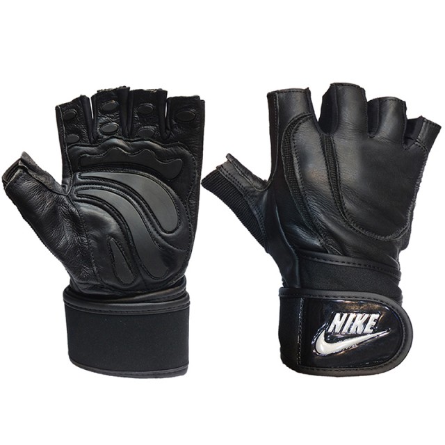 دستکش بدنسازی مردانه چرمی نایک مدل Nike Men's Leather Gym Gloves|مشکی
