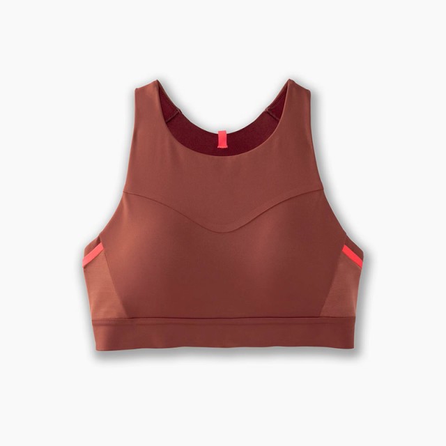 نیم تنه ورزشی زنانه بروکس مدل Brooks 3 Pocket Sports Bra|سفالی