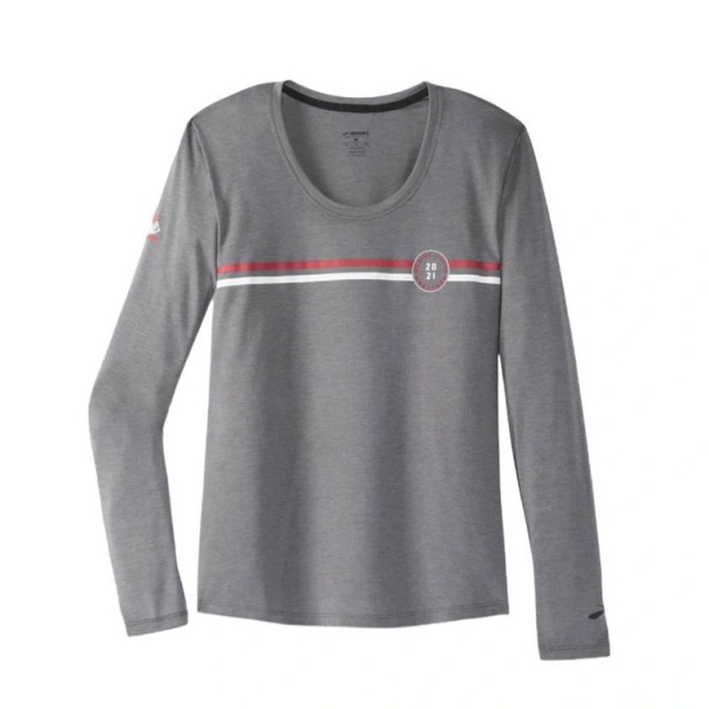 آستین بلند ورزشی زنانه بروکس مدل Brooks Women's Distance Graphic Long Sleeve|طوسی