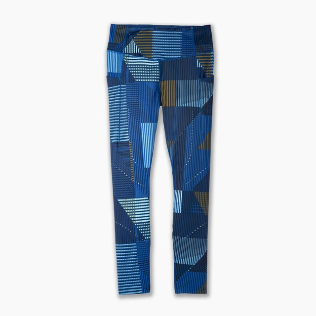 لگ ورزشی زنانه بروکس مدل Brooks Women's Method 7/8 Tight|آبی طرح دار