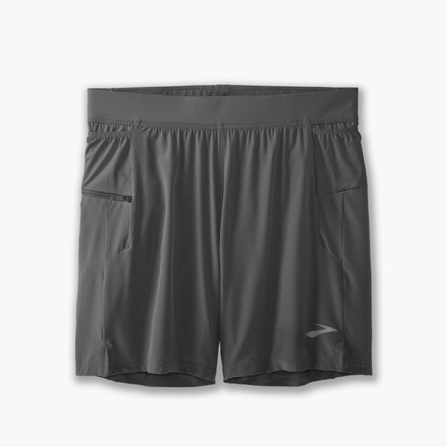 شورت ورزشی مردانه بروکس مدل Brooks Men's Sherpa 7" 2-in-1 Short|طوسی