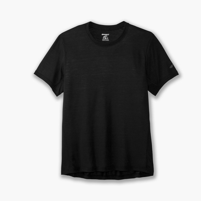 تیشرت ورزشی مردانه بروکس مدل Brooks Men's Distance Short Sleeve|مشکی
