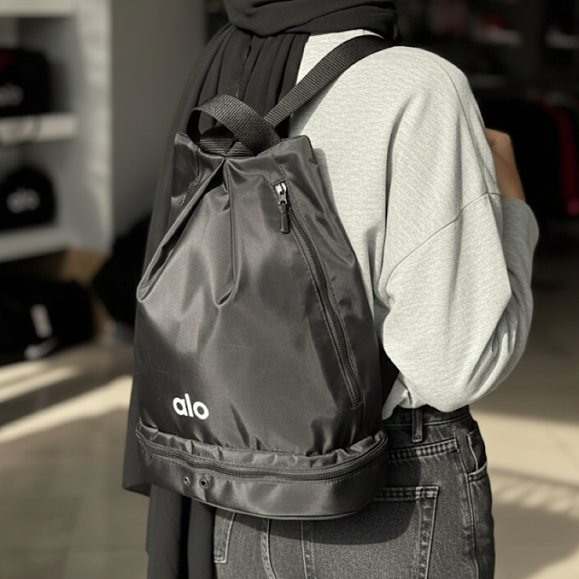 کوله جا‌کفشی‌دار الو Alo Shoe-Compartment Backpack | کد ۷۰۱۴ مشکی