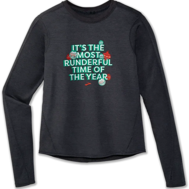 آستین بلند ورزشی زنانه بروکس مدل Brooks Women's Distance Graphic Long Sleeve|خاکستری