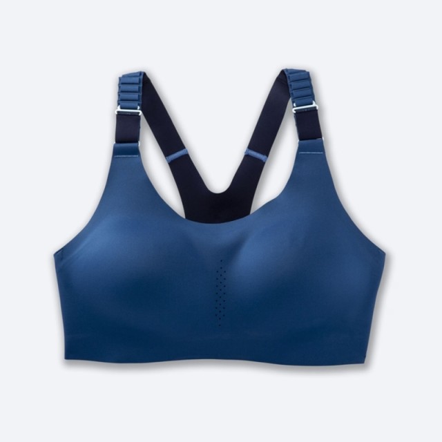 نیم تنه ورزشی زنانه بروکس مدل Brooks Racerback 2.0 Sports Bra|آبی طوسی