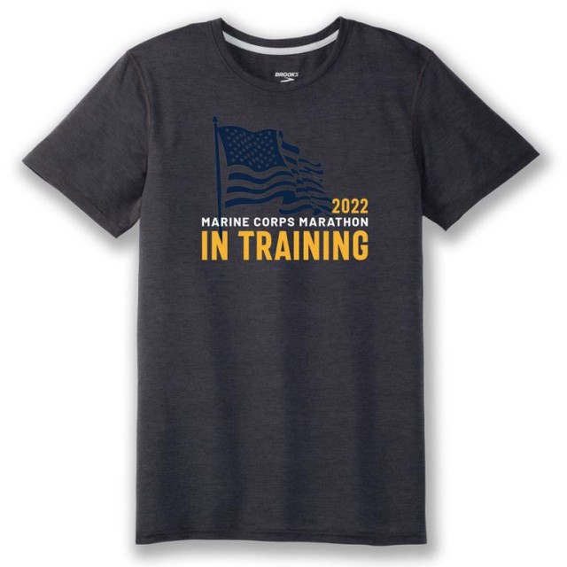 تیشرت ورزشی مردانه بروکس مدل Brooks Men's Distance Graphic Tee|طوسی طرح دار