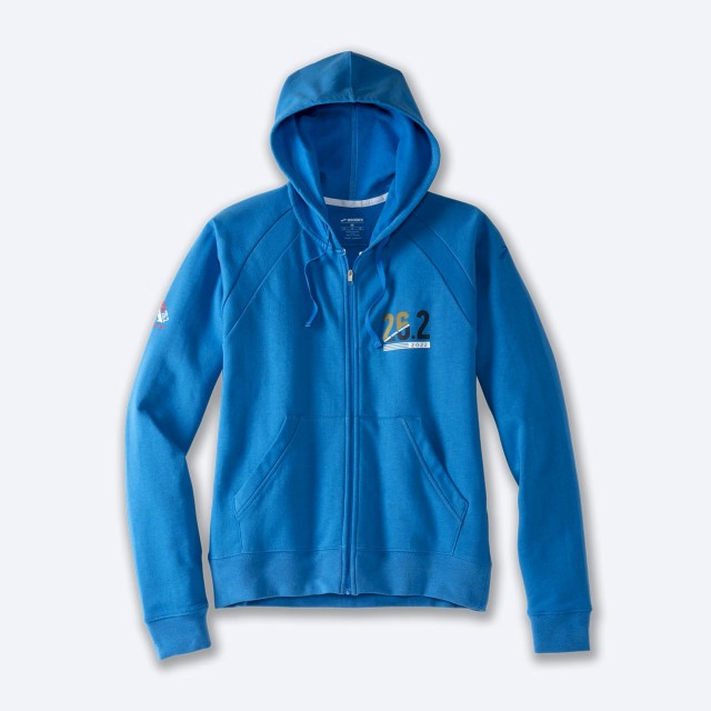 سویشرت ورزشی زنانه بروکس مدل Brooks Moment Women's Full Zip Cotton Sweatshirt|آبی