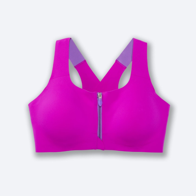 نیم تنه ورزشی زنانه بروکس مدل Brooks Dare Zip Run Bra|ارغوانی