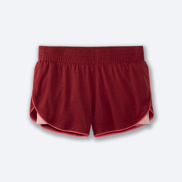شورت ورزشی زنانه بروکس مدل Brooks Women's Rep 3" 2-in-1 Short|صورتی تند