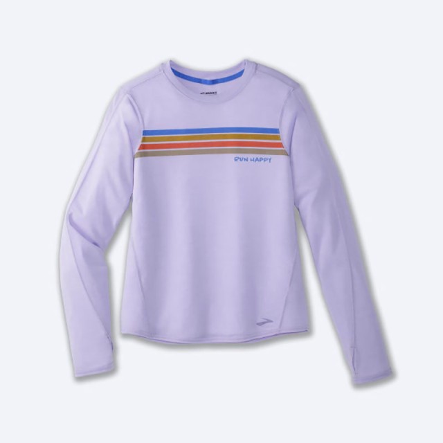 آستین بلند ورزشی زنانه بروکس مدل Brooks Women's Distance Graphic Long Sleeve|یاسی