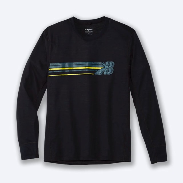 آستین بلند ورزشی مردانه بروکس مدل Brooks Men's Distance Graphic Long Sleeve|مشکی