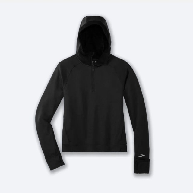 هودی نیم زیپ ترمال زنانه بروکس مدل Brooks Women's Notch Thermal Hoodie| مشکی