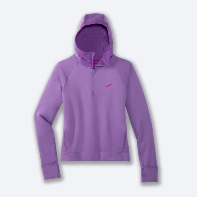هودی نیم زیپ ترمال زنانه بروکس مدل Brooks Women's Notch Thermal Hoodie|یاسی