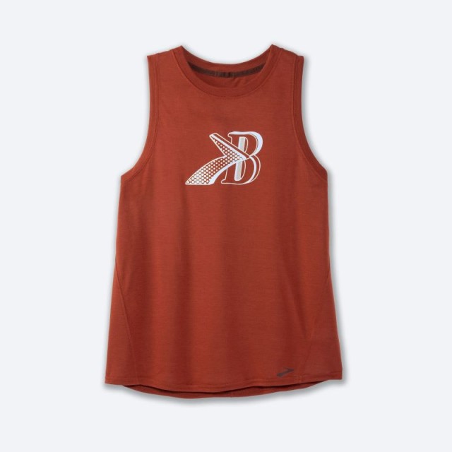 تاپ ورزشی زنانه بروکس مدل Brooks Women's Distance Graphic Tank|قهوه ای