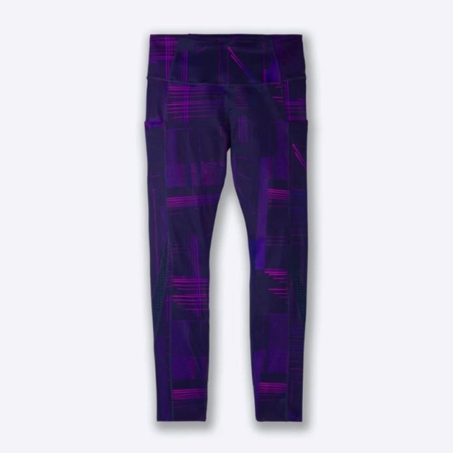 لگ ورزشی زنانه بروکس مدل Brooks Women's Method 7/8 tight|سرمه ای طرح دار