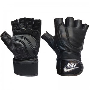 دستکش بدنسازی مردانه چرمی نایک مدل Nike Men's Leather Gym Gloves|مشکی
