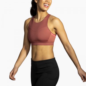 نیم تنه ورزشی زنانه بروکس مدل Brooks 3 Pocket Sports Bra|سفالی