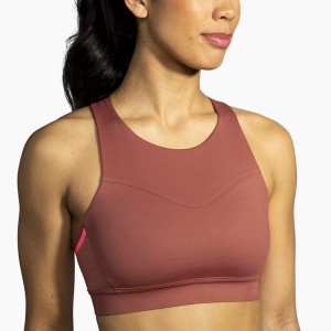 نیم تنه ورزشی زنانه بروکس مدل Brooks 3 Pocket Sports Bra|سفالی