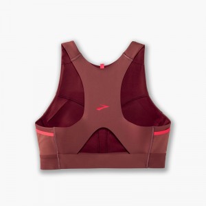 نیم تنه ورزشی زنانه بروکس مدل Brooks 3 Pocket Sports Bra|سفالی