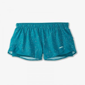 شورت ورزشی زنانه بروکس مدل Brooks Women's Chaser5" 2-in-1 Short|سبز طرح دار