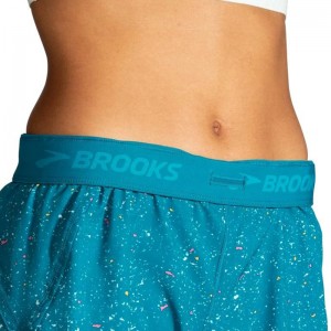 شورت ورزشی زنانه بروکس مدل Brooks Women's Chaser5" 2-in-1 Short|سبز طرح دار