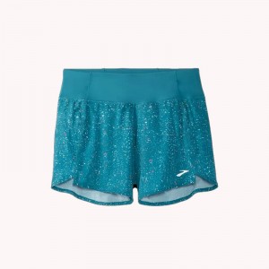 شورت ورزشی زنانه بروکس مدل Brooks Women's Chaser 5"Short|سبز طرح دار
