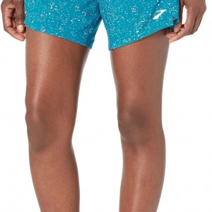 شورت ورزشی زنانه بروکس مدل Brooks Women's Chaser 5"Short|سبز طرح دار