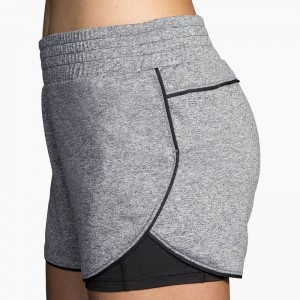 شورت ورزشی زنانه بروکس مدل Brooks Women's Rep 3" 2-in-1 Short|طوسی