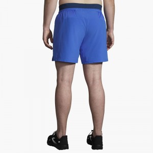 شورت ورزشی مردانه بروکس مدل Brooks Men's Sherpa 7" 2-in-1 Short|آبی کاربنی