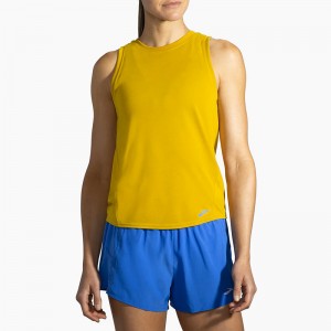 تاپ ورزشی زنانه بروکس مدل Brooks Women's Distance Tank Top|طلایی