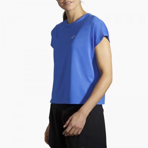 تیشرت ورزشی زنانه بروکس مدل Brooks Women Sprint Free Short Sleeve|آبی