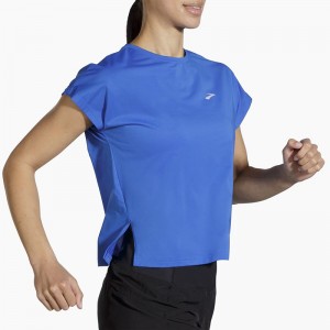 تیشرت ورزشی زنانه بروکس مدل Brooks Women Sprint Free Short Sleeve|آبی