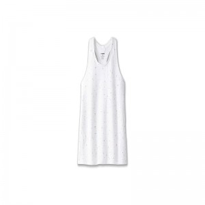 تاپ ورزشی زنانه بروکس مدل Brooks Women's Distance Tank Top|سفید طرح دار