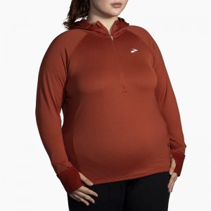 هودی نیم زیپ ترمال زنانه بروکس مدل 2.0 Brooks Women's Notch Thermal Hoodie|مسی