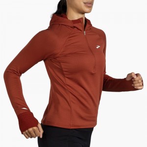 هودی نیم زیپ ترمال زنانه بروکس مدل 2.0 Brooks Women's Notch Thermal Hoodie|مسی