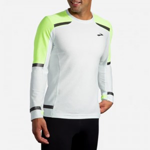 آستین بلند ورزشی مردانه بروکس مدل Brooks Mens Carbonite Long Sleeve|سفید