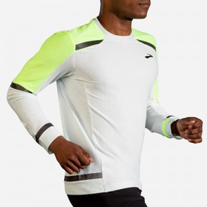 آستین بلند ورزشی مردانه بروکس مدل Brooks Mens Carbonite Long Sleeve|سفید