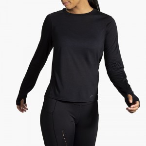 آستین بلند ورزشی زنانه بروکس مدل Brooks Women's Distance Long Sleeve|مشکی