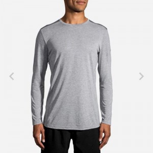 آستین بلند ورزشی مردانه بروکس مدل Brooks Men's Distance Long Sleeve|طوسی