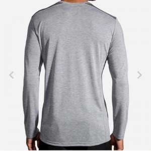 آستین بلند ورزشی مردانه بروکس مدل Brooks Men's Distance Long Sleeve|طوسی