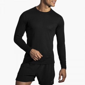 آستین بلند ورزشی مردانه بروکس مدل Brooks Men's Distance Long Sleeve|مشکی