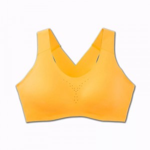 نیم تنه ورزشی زنانه بروکس مدل Brooks Dare Crossback Run Bra|زرد