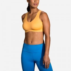 نیم تنه ورزشی زنانه بروکس مدل Brooks Dare Crossback Run Bra|زرد