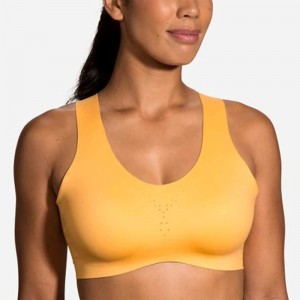 نیم تنه ورزشی زنانه بروکس مدل Brooks Dare Crossback Run Bra|زرد