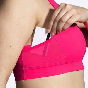 نیم تنه ورزشی زنانه بروکس مدل Brooks 3 Pocket Sports Bra|صورتی