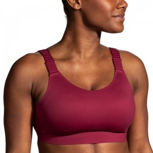 نیم تنه ورزشی زنانه بروکس مدل Brooks Scoopback 2 Sports Bra| زرشکی