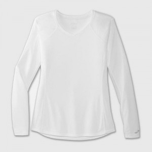 آستین بلند ورزشی زنانه بروکس مدل Brooks Women's Stealth Long Sleeve|سفید