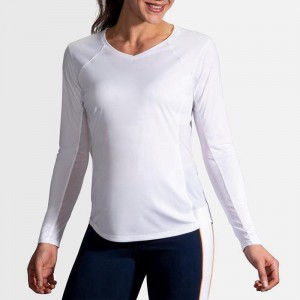 آستین بلند ورزشی زنانه بروکس مدل Brooks Women's Stealth Long Sleeve|سفید